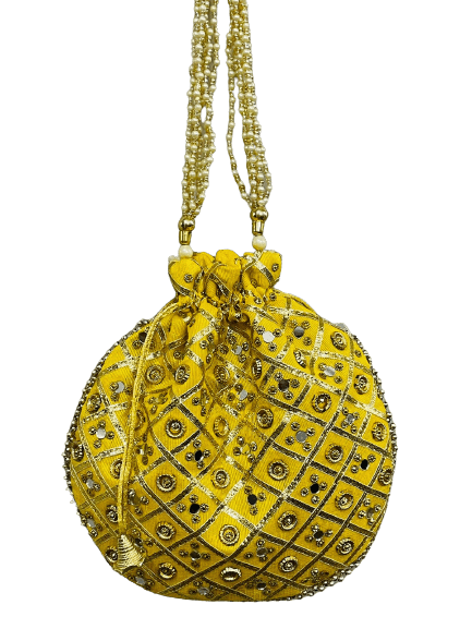 Potli bag for women stylish yellow